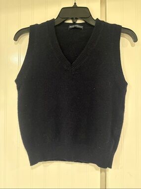 Brandy Melville navy V-Neck Knit Sweater Vest